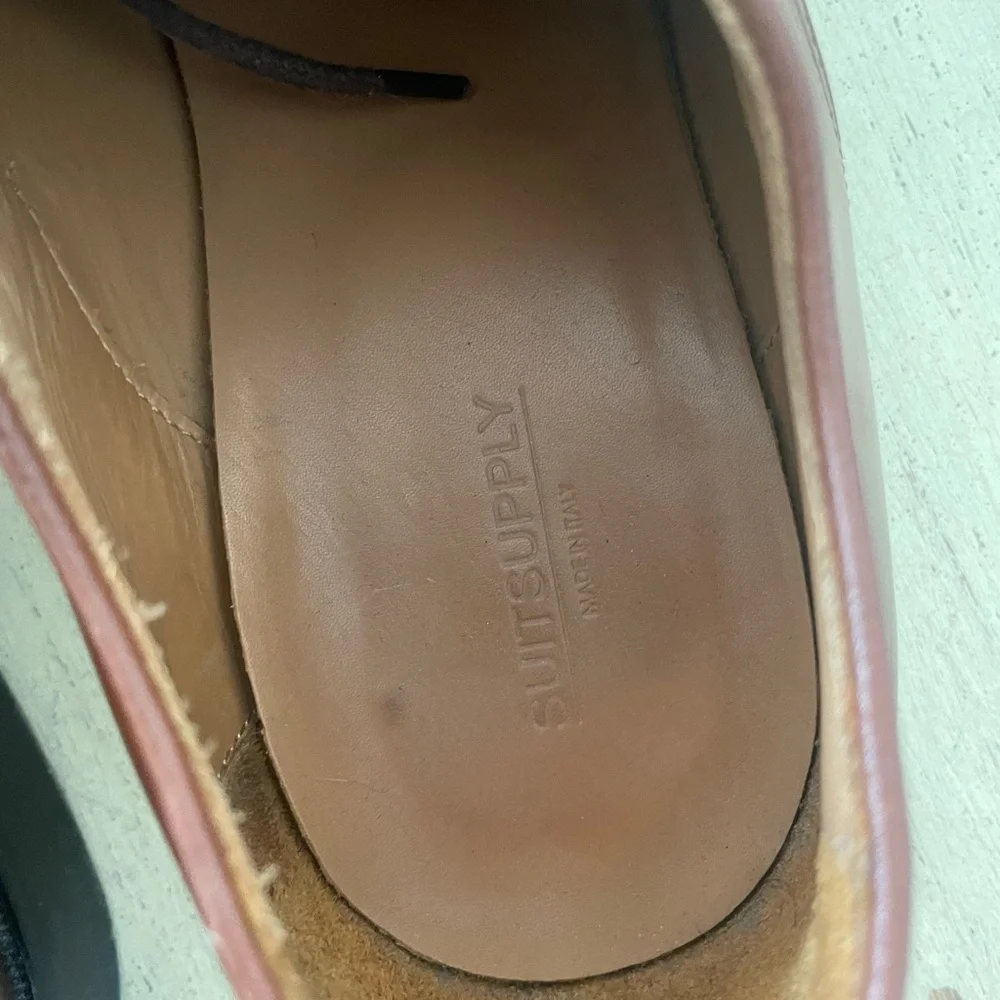 SUITSUPPLY Made in Italy Italian Calf Cap Toe Oxford Shoes in Brown Size 10 $349